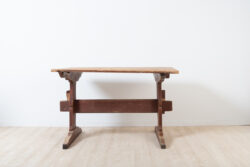 Trestle table in untouched condition. Natural patina after years of continuous use.