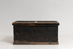 Swedish black soldier's chest from Järvsö in Hälsingland. Made around 1820 to 1840 the solider would keep their private effects in chests like this