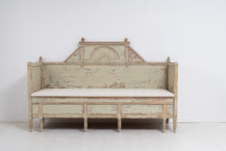 Northern Swedish gustavian sofa and a classic example of antique Swedish country house furniture. The sofa is pine and dry scraped to the original