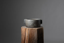 Hand made pot in soapstone with handles on the sides. The pot is an unusual item today as its status was very low and many were discarded