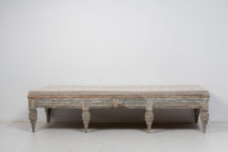 Rare gustavian bench from Sweden. The bench is from the late 18th century, circa 1770, and has unusually rich hand-carved decorations 