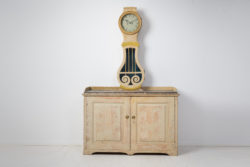 Rare antique clock cabinet from Sweden made during the transitional time between the gustavian and empire period. The cabinet is from Northern Sweden