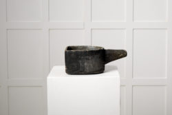 Antique Swedish stone pot in soapstone made in northern Sweden around 1820 to 1840. The pot would have been used to prepare food over open fire