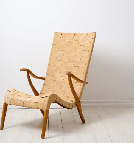 Vintage Axel Larsson armchair for Svenska Möbelfabrikerna Bodafors. The chair is a Scandinavian Swedish modern furniture, designed in 1937