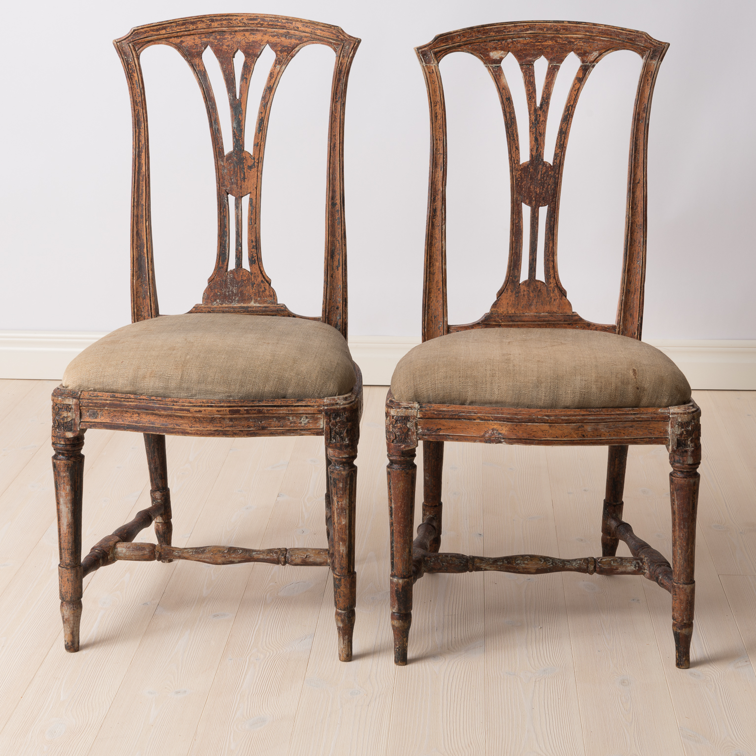 A pair of Swedish Period Gustavian Chairs Made in Stockholm Circa 1775