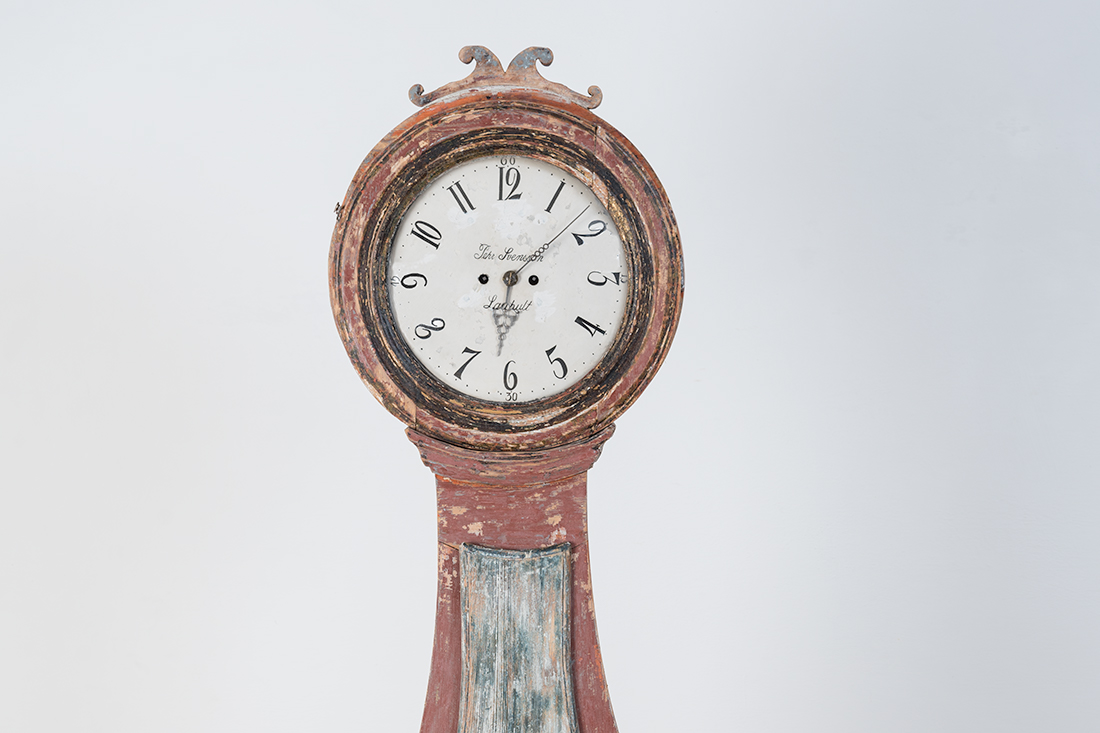 Late 18th Century Norwegian Rococo Long Case Clock With Curved Shapes