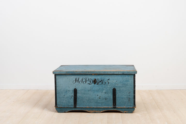 Blue Chest with Date and Monogram