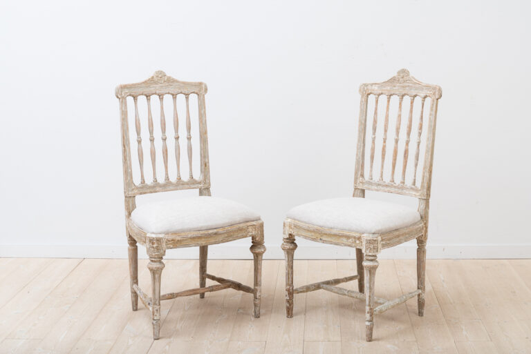 2 Gustavian Chairs with Traces of Original Paint