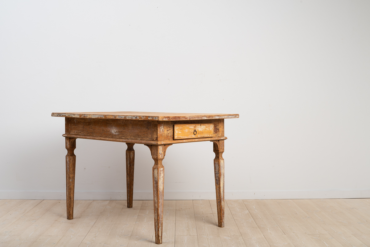 Folk Art Table in Gustavian Style from Sweden