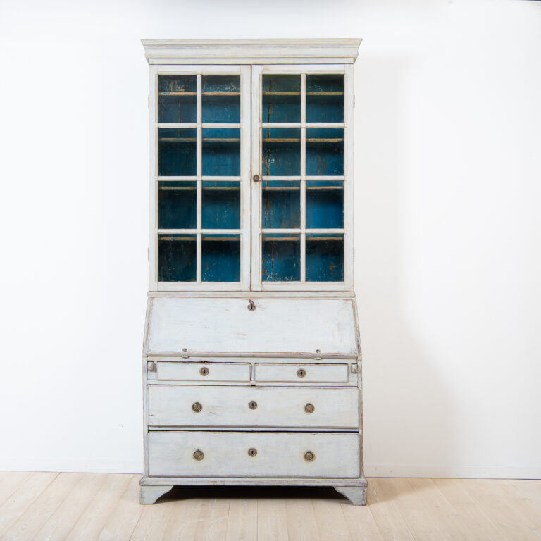 Gustavian Writers Cabinet with Glass Top