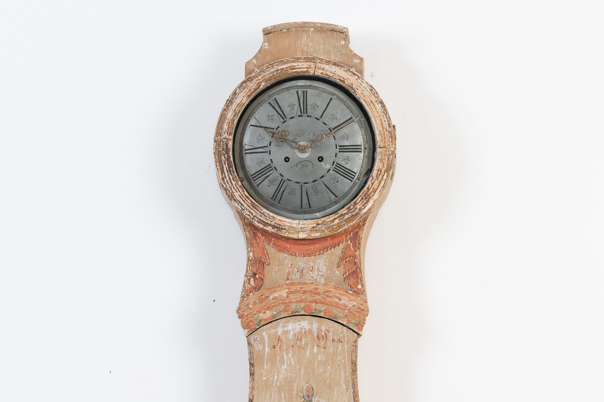 Long Case Rococo Clock from Northern Sweden