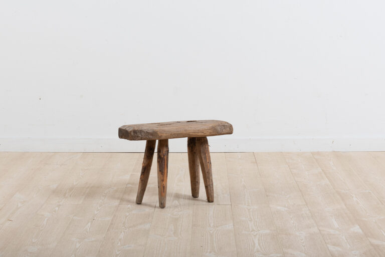 Small Folk Art Stool from the Early 19th Century Sweden