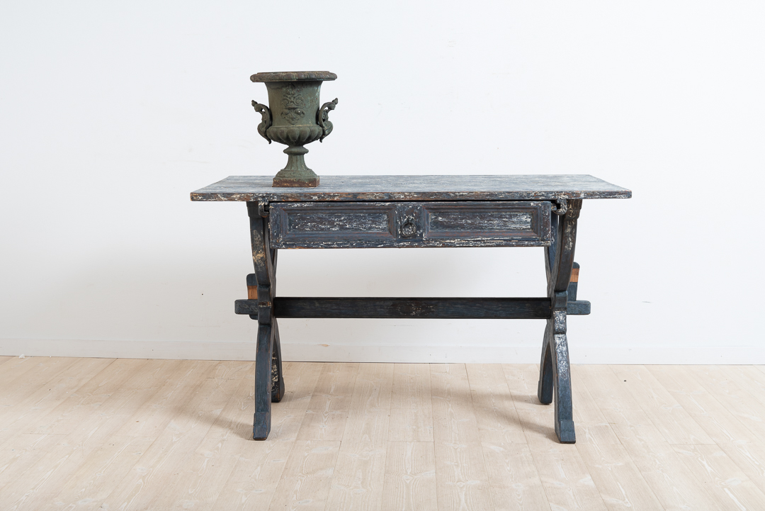 Folk Art Trestle Table from the Late 18th Century