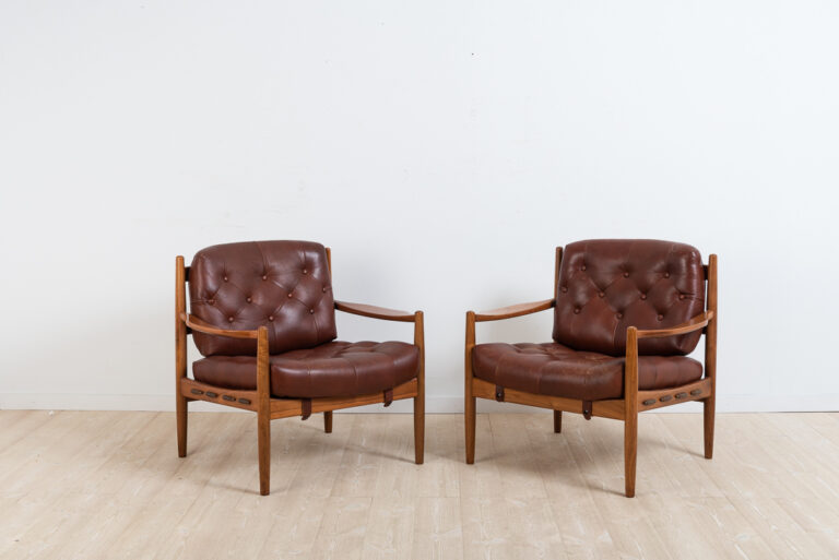 Vintage Leather Armchairs LÄCKÖ by Ingemar Thillmark