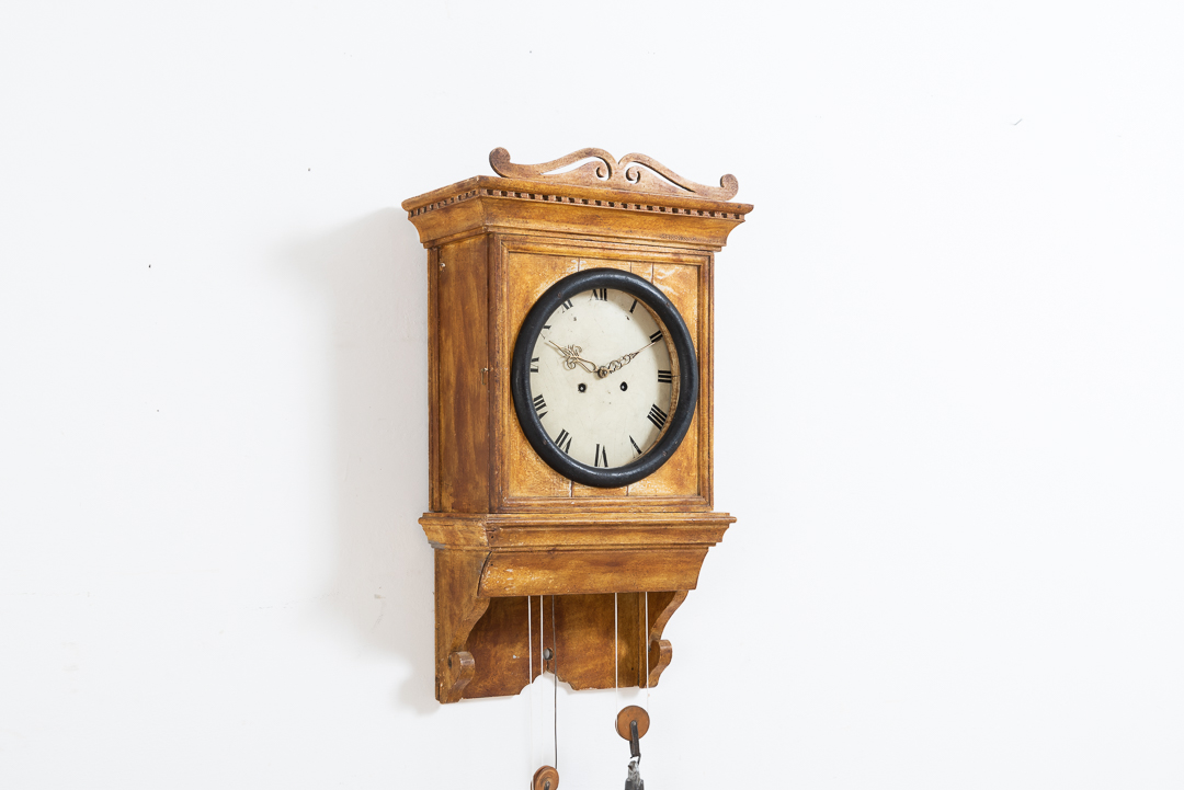 Folk Art Wall Clock from Northern Sweden