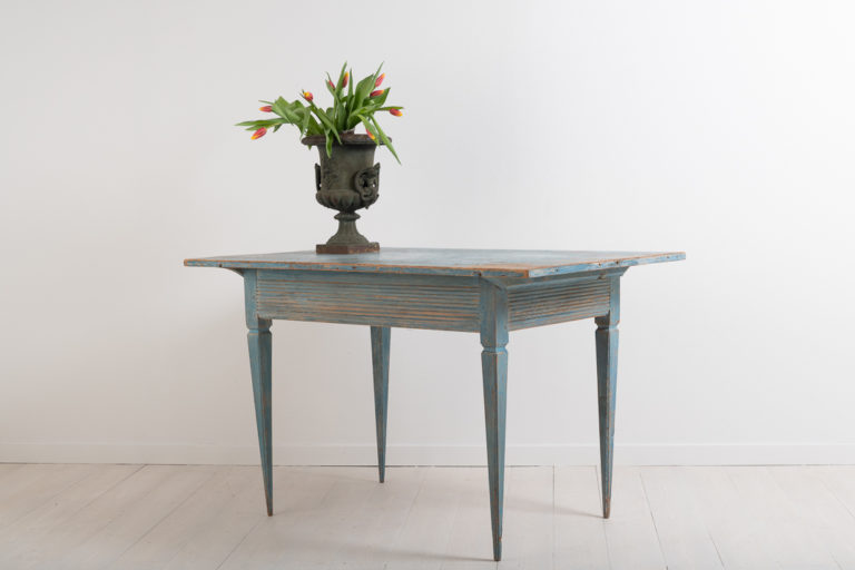 Blue Gustavian Side Table from Northern Sweden