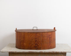 Large bentwood box. Faux painted. Manufactured in northern Sweden around 1860.