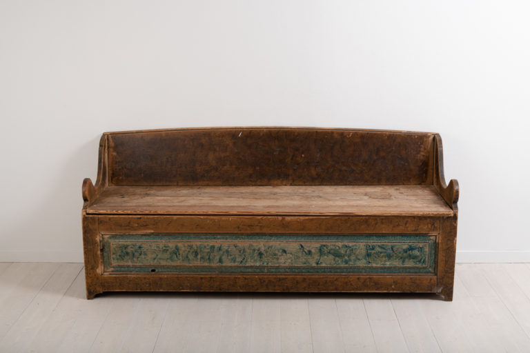 Primitive Folk Art Bench from Southern Sweden