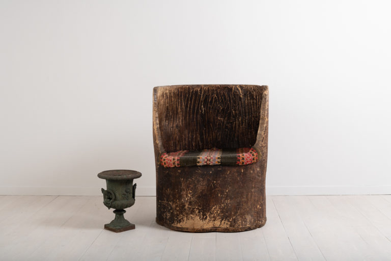 Folk Art Kubbstol from the Late 18th Century