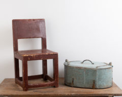 Swedish antique children's chair from the mid 1800s. The chair is the size and model suited for a younger child. Older paint from the turn of the century 1800 / 1900. Healthy and solid frame.