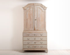 Rare rococo cabinet from Northern Sweden. The cabinet is from the time where rococo transitions into neoclassicism. Made during the late 18th century