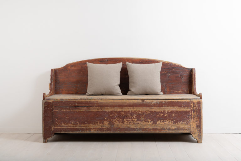 Rustic Folk Art Bench in a Primitive Style