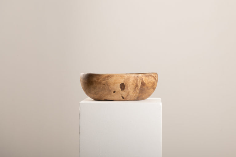 Wooden Bowl with an Organic Oblong Shape