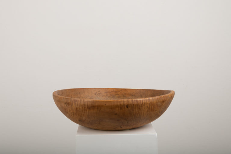 Large Wooden Bowl with Date and Monogram