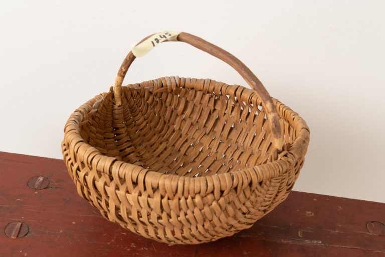 Woven Folk Art Basket in Light Wood