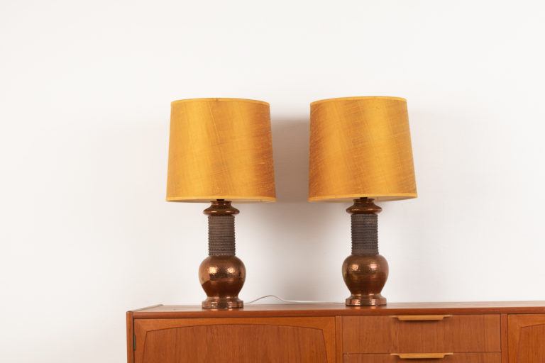 Retro Bitossi Copper Lamps from Italy