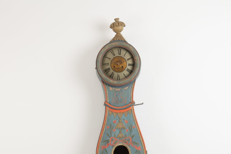 Long Case Clock with Original Blue Paint