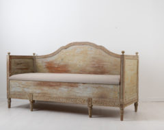 Gustavian bench from the 18th century. The bench or sofa is Swedish gustavian which corresponds to the more international neoclassical period