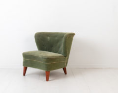Easy chair by Gösta Jonsson from the mid 20th century. Typically for the Scandinavian Modern period the chair is a good example