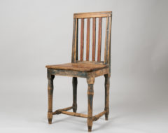 Swedish gustavian chair with traces of the black original paint. The chair is provincial from northern Sweden and in genuine untouched condition