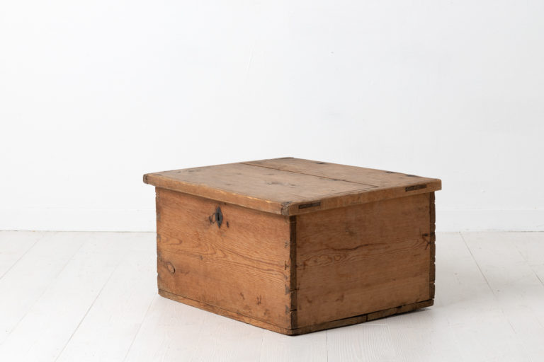 Swedish Chest or Box in Pine with Iron Details