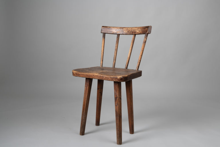 Folk Art Pine Chair from Sweden, Mid 1800s