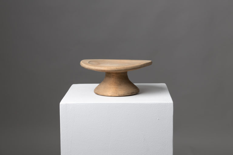 Folk Art Wooden Stand with a Round Foot