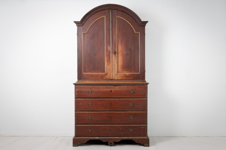 Swedish Red Rococo Cabinet from the Late 1700s