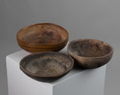 Antique turned wood bowls from northern Sweden. The bowls are mid 19th century and were used for the storage and preparation of food