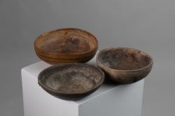 Antique turned wood bowls from northern Sweden. The bowls are mid 19th century and were used for the storage and preparation of food