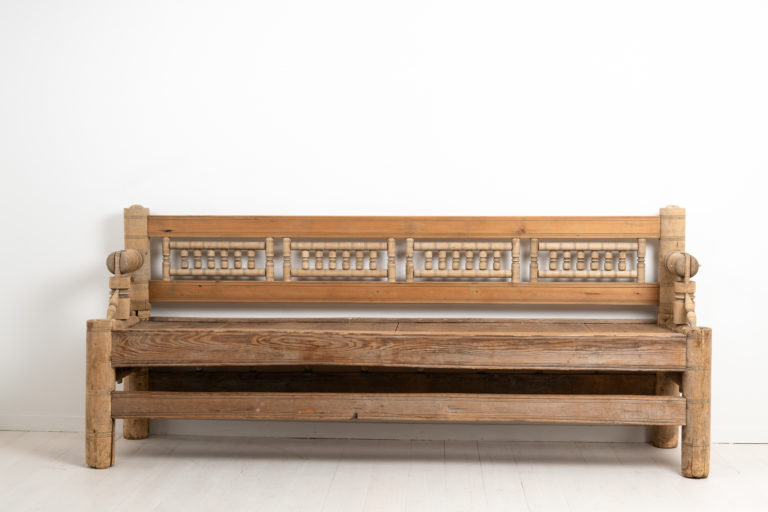 Early Swedish Pine Bench from the Mid 1700s