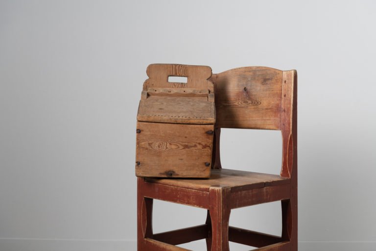 Antique Pine Flour Bucket from Northern Sweden