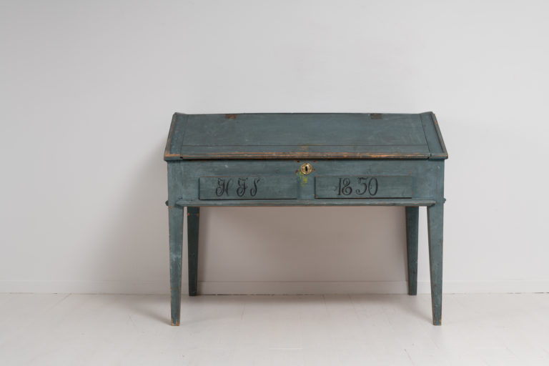 Swedish Blue Writing Desk in Painted Pine