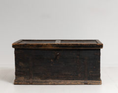 Swedish black soldier's chest from Järvsö in Hälsingland. Made around 1820 to 1840 the solider would keep their private effects in chests like this