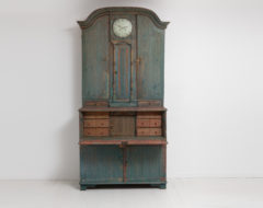 Swedish clock bureau cabinet from the transitional period between rococo and gustavian, around 1810. The clock cabinet is from North Sweden