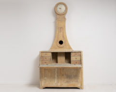 Swedish bureau clock cabinet from northern Sweden made around 1840 to 1860. The cabinet has a dating 1863 but is likely older than that.