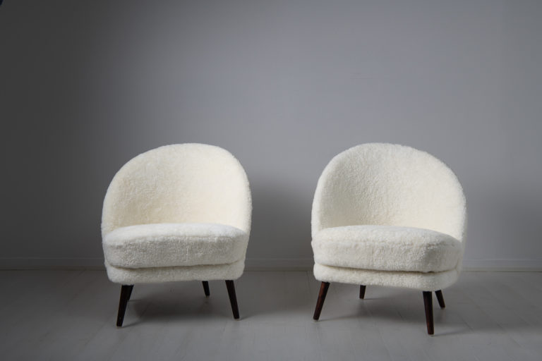 Scandinavian Modern Sheepskin Chairs
