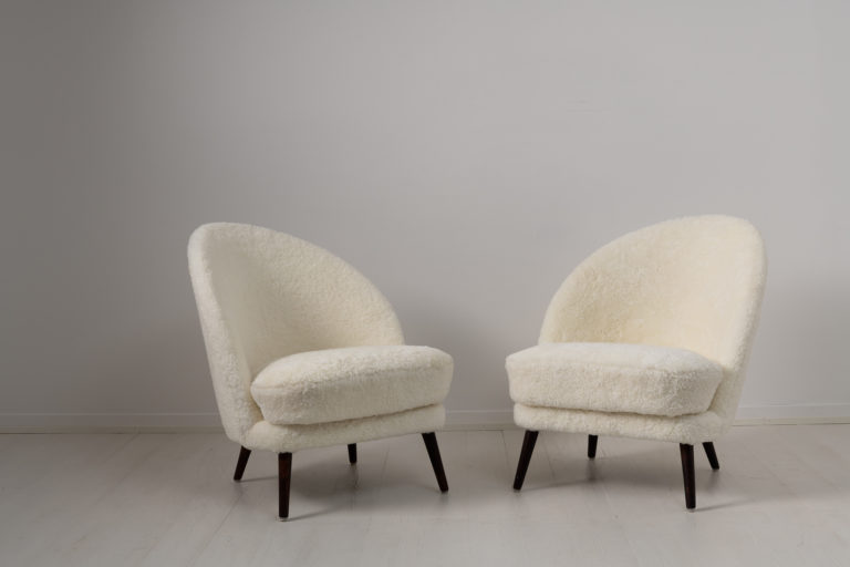 Scandinavian Modern Sheepskin Chairs
