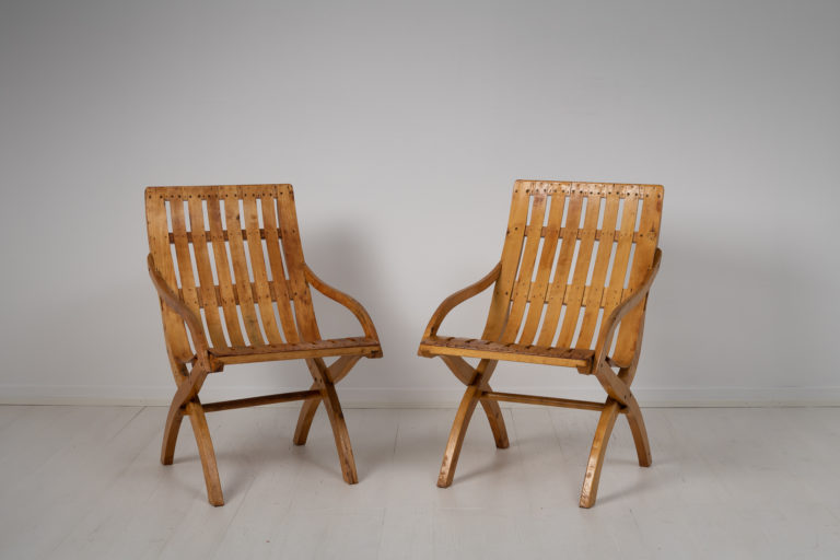 Swedish Grace Armchairs in Birch and Pine