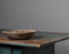 Antique round wood bowl made in Sweden with age authentic patina and traces of use. The bowl is in good antique condition consistent with age and use